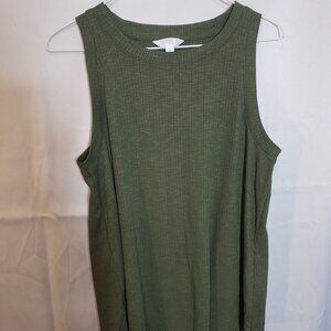 Olive green tank top time and tru size small